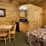 Two bed with a kitchenette and bathroom